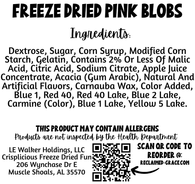 Freeze Dried Pink Blobs – Gummy Crunch Clusters, Sweet & Tangy Candy Snack