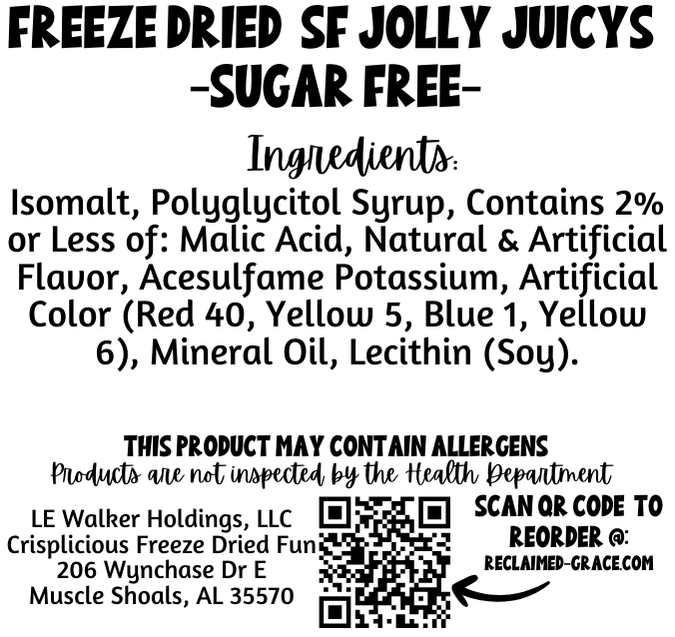 Freeze Dried Sugar Free Jolly Juicys – Sugar Free Fruity Candy, Light & Crunchy Snack