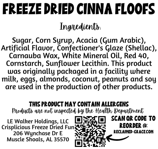 Freeze Dried Cinna Floofs – Spicy Sweet Cinnamon Flavored Crunch in a 16 Ounce Container