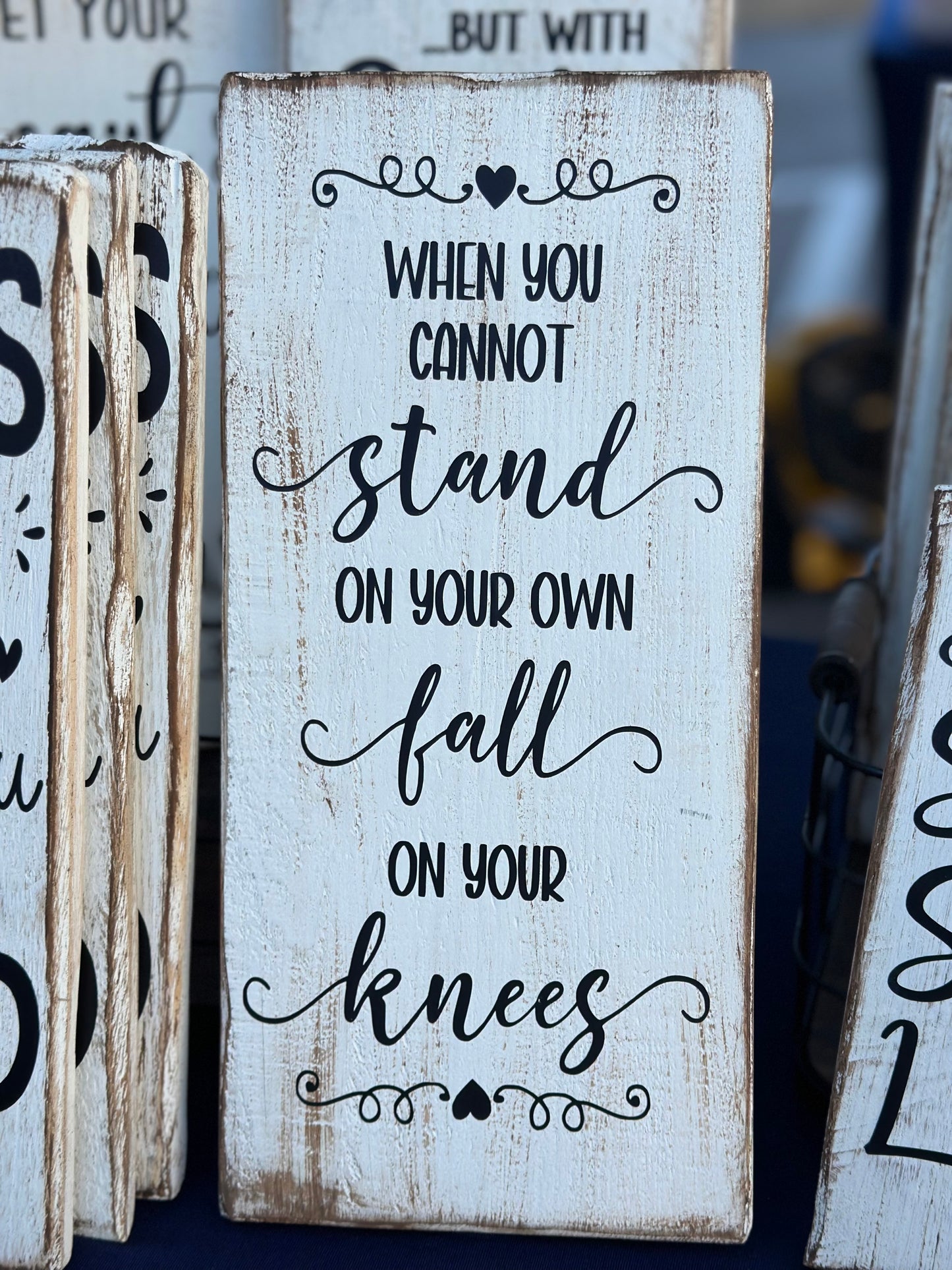 “Reclaimed Wood Inspirational Signs – Rustic Farmhouse Wall Decor with Bible Verses & Faith Quotes”