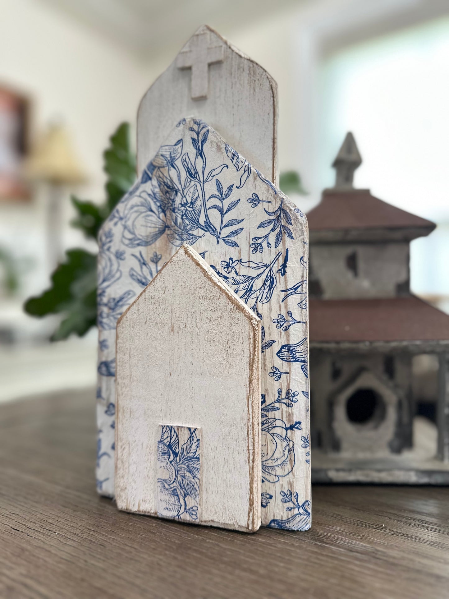 Reclaimed Wood Church Decor – Handmade Rustic Cross Free-standing Art for Weddings & Memorials