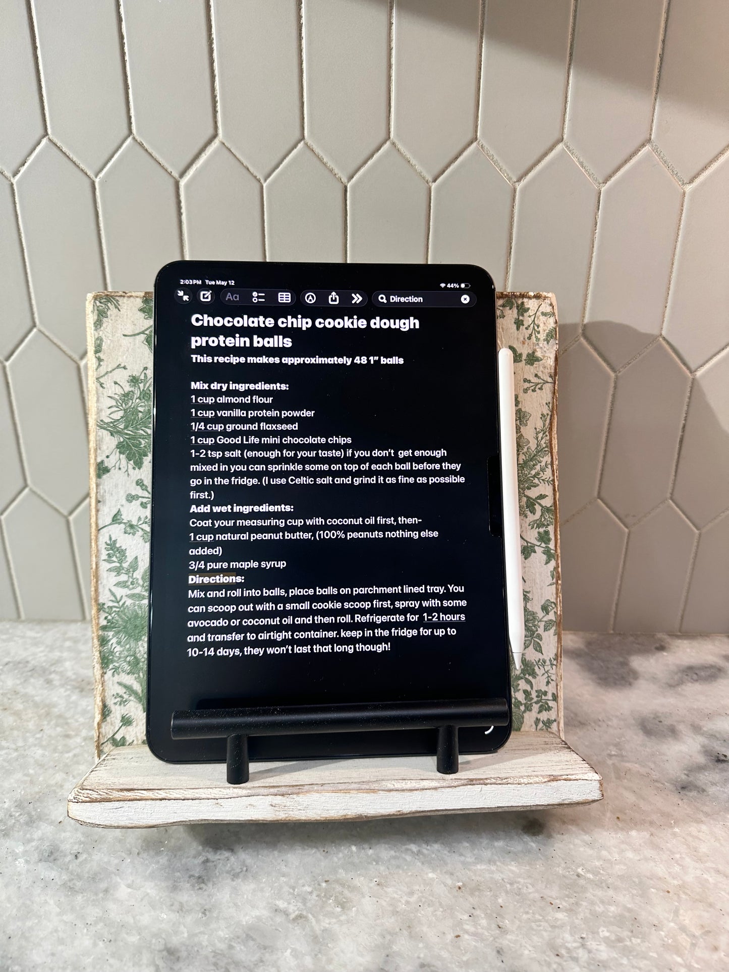 Handmade Recipe Book & iPad Holder – Distressed White or Blue Floral Accent | Rustic Farmhouse Kitchen Stand