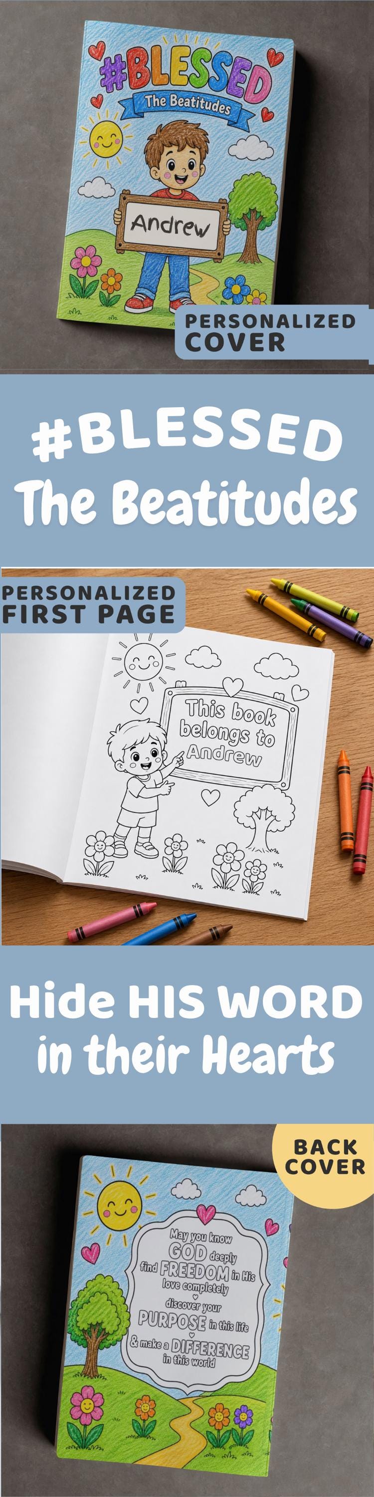 Christian Coloring Book Boy – Personalized Bible Study Activities