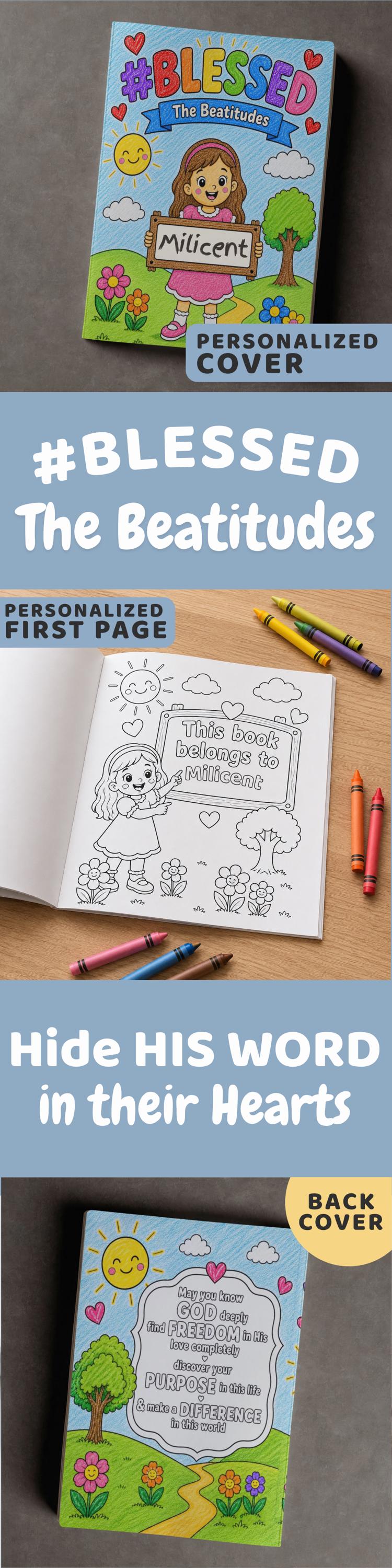 Beatitudes Coloring Book – Personalized Christian Activity Pages