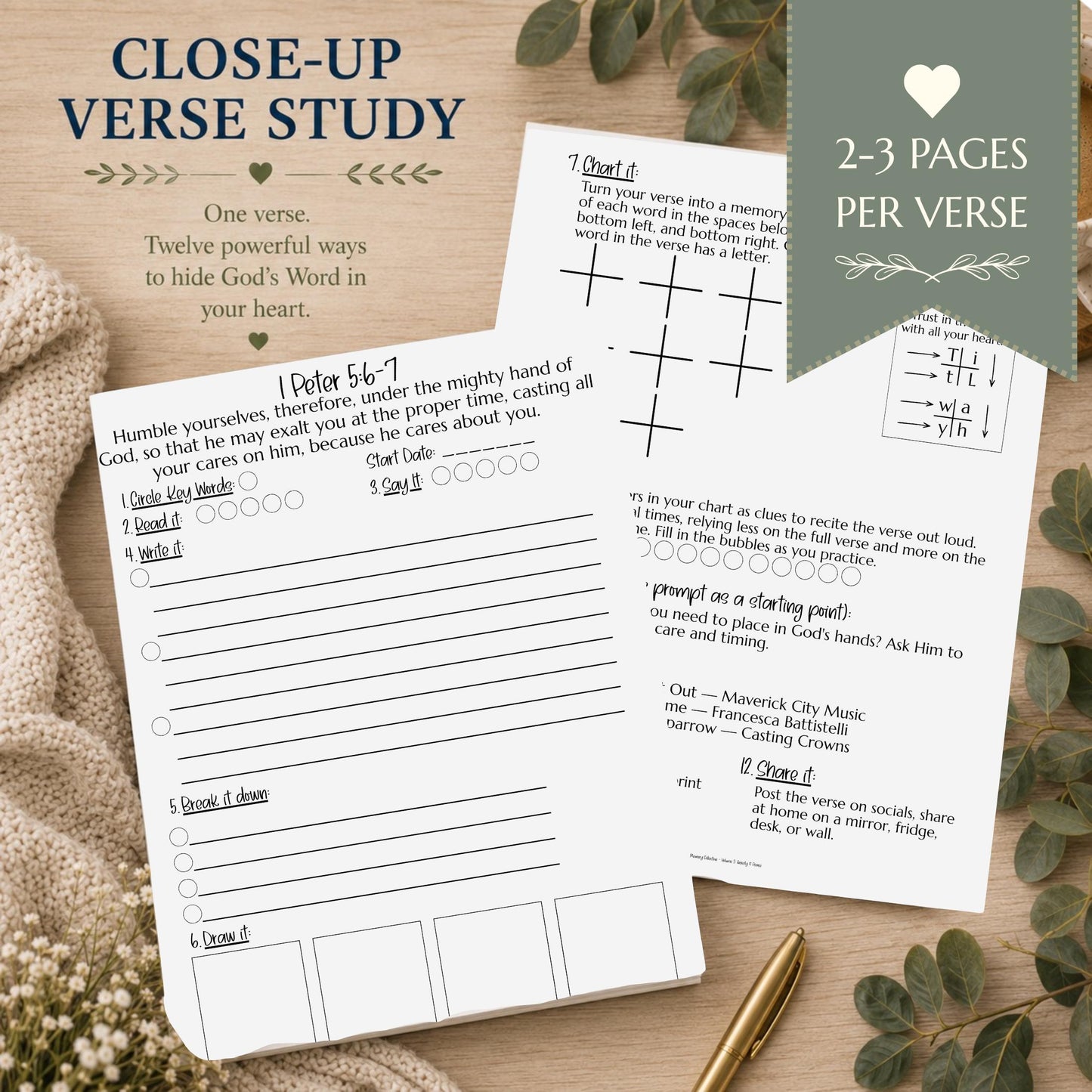 Christian Anxiety Journal – Scripture Memory & Verse Coloring